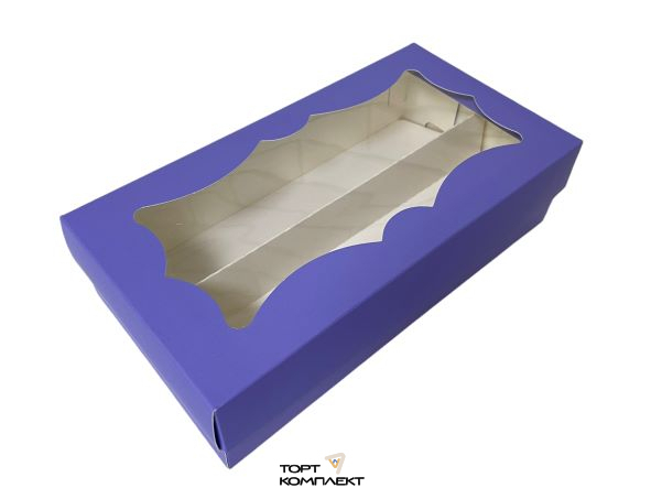 Коробка для 12 макарон с ложементом 21*11*5,5см Лавандовая