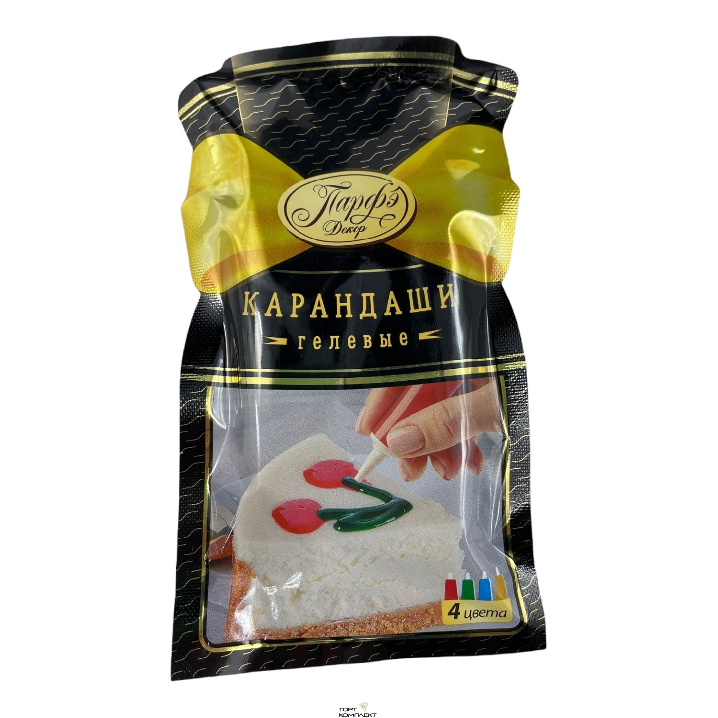 Карандаши кондитерские гелевые цветные 4 шт