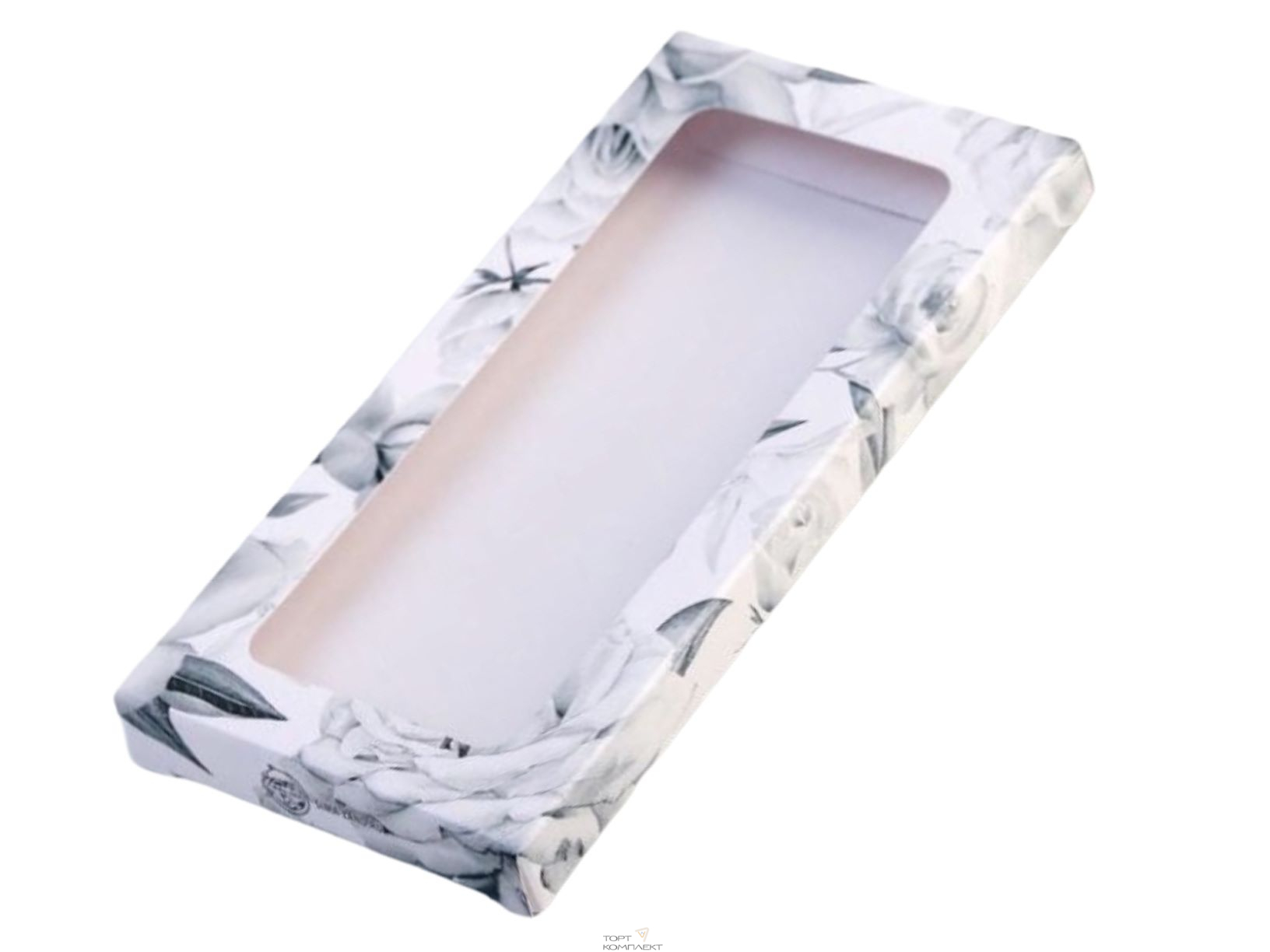 Коробка для шоколада «Цветы», с окном, 17,3 × 8,8 × 1,5 см 