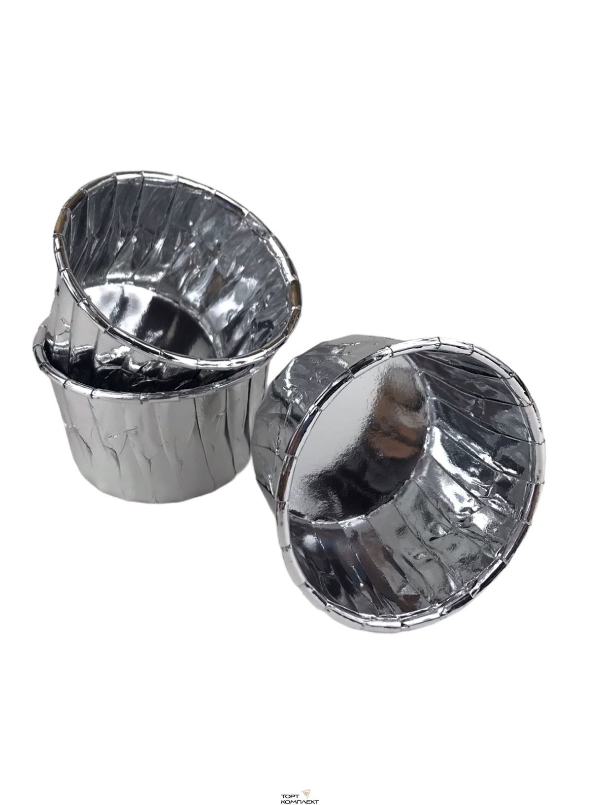 Капсула для капкейков 6,5х6,5x4 см "Серебро" 50 шт