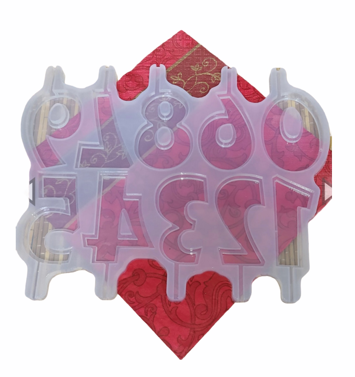 Силиконовая форма для леденцов "Цифры" 6см