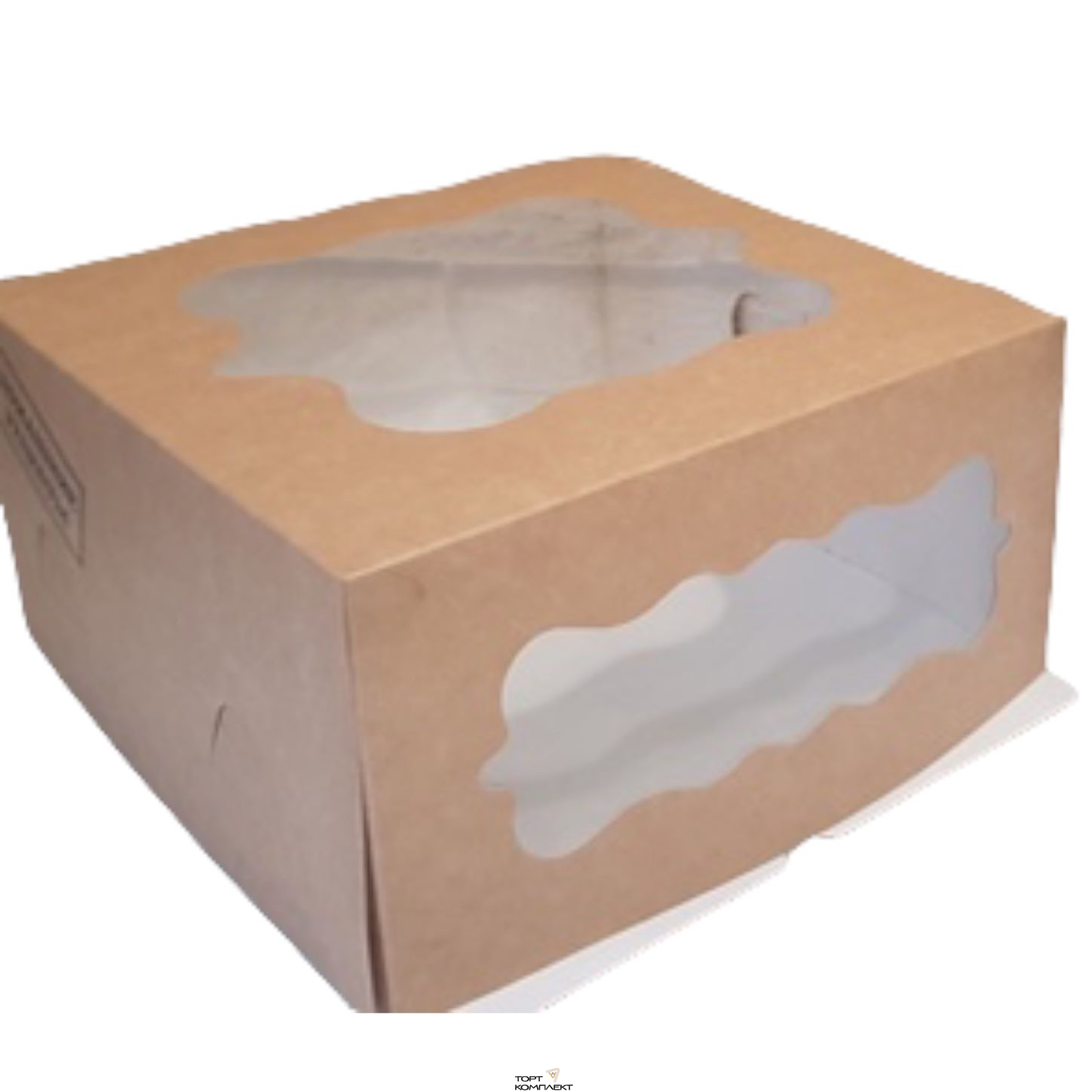 Коробка для чизкейка с окном 24/24/12см Крафт
