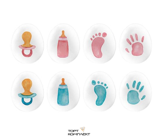 Сахарные мини-медальоны "Мальчики и девочки", 25гр