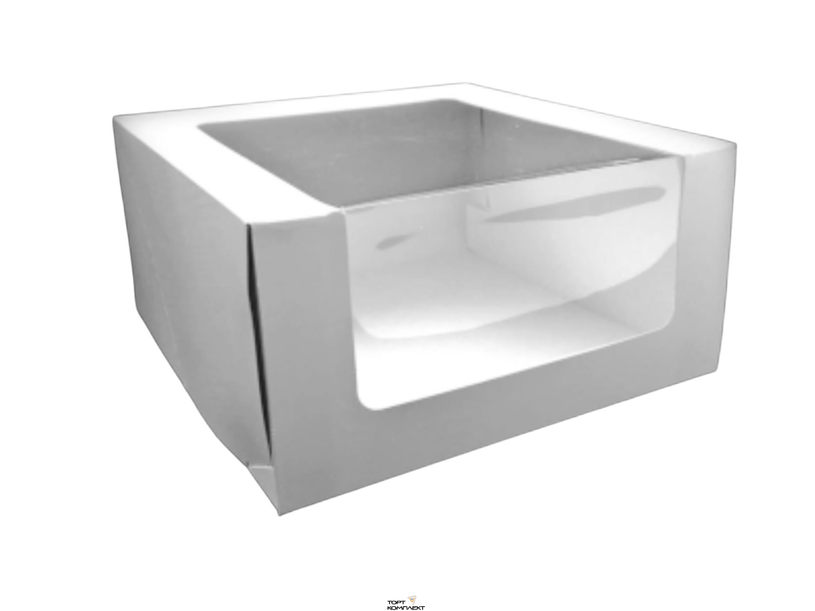 Коробка для торта "Чизкейк" 18*18*7 см Белая 