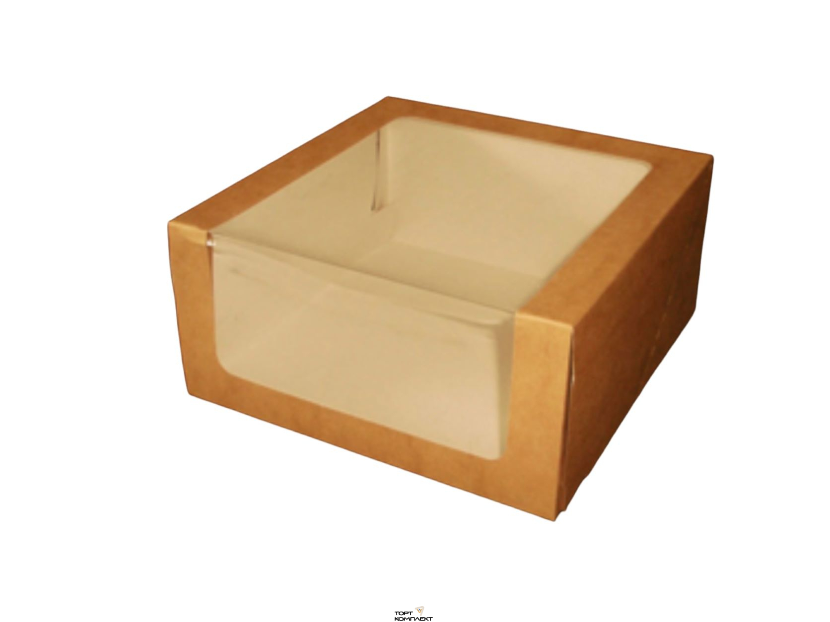 Коробка для торта "Чизкейк" 18*18*7 см Крафт 