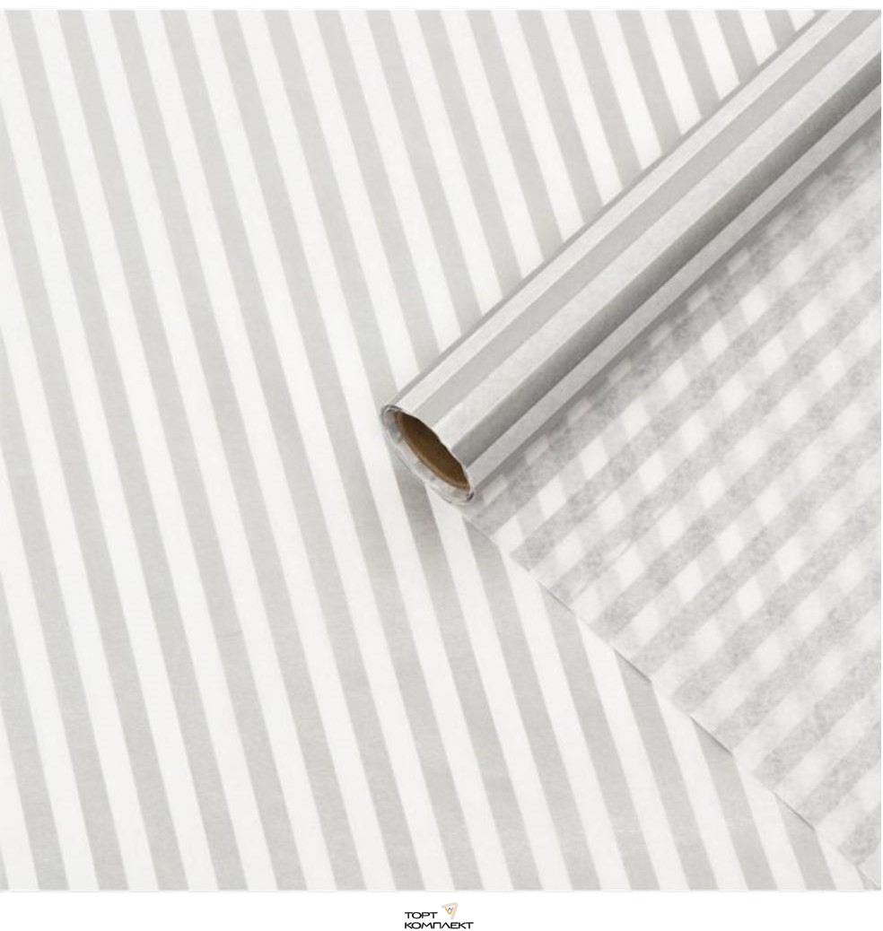 Бумага силиконизированная Полосы серебро  38см х 5 м