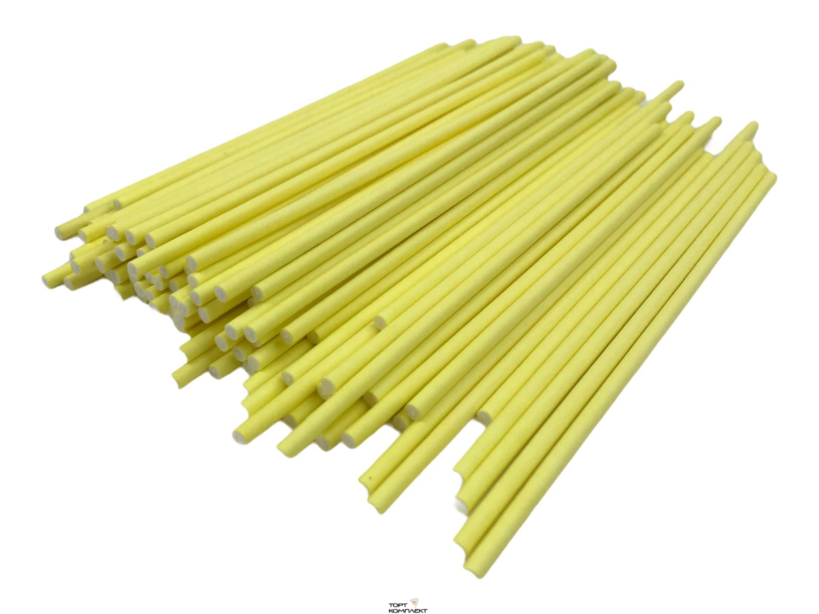 Палочки для кейк-попсов бумажные 50 шт Желтые