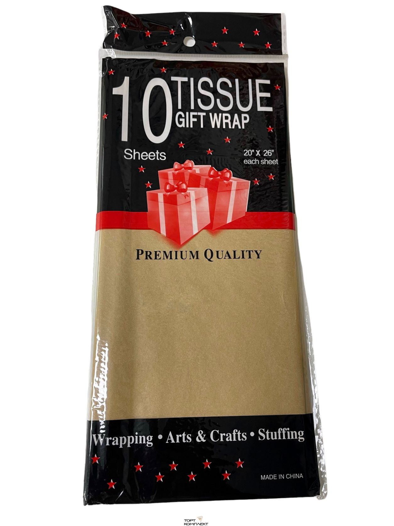 Бумага Тишью 51х66см КРАФТ 10 лист.