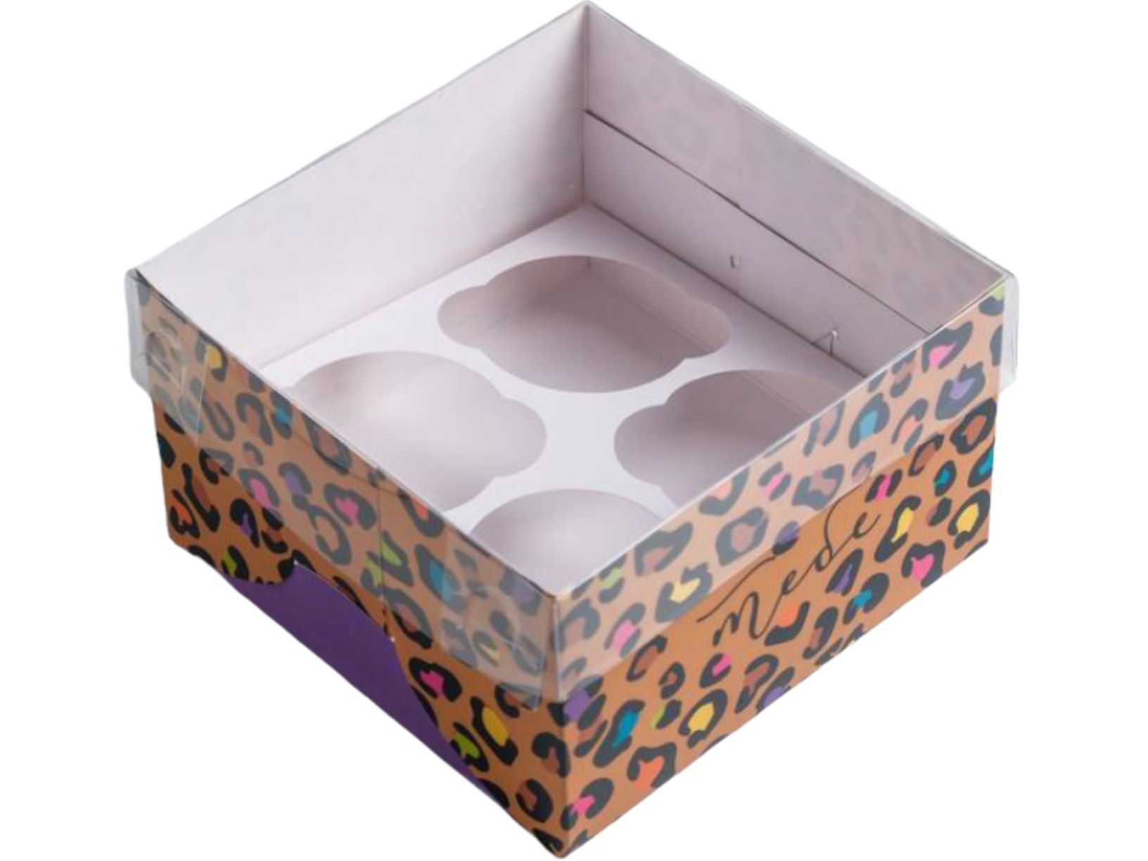 Коробка для 4 капкейков «Особенной девушке», 16 × 16 × 10 см