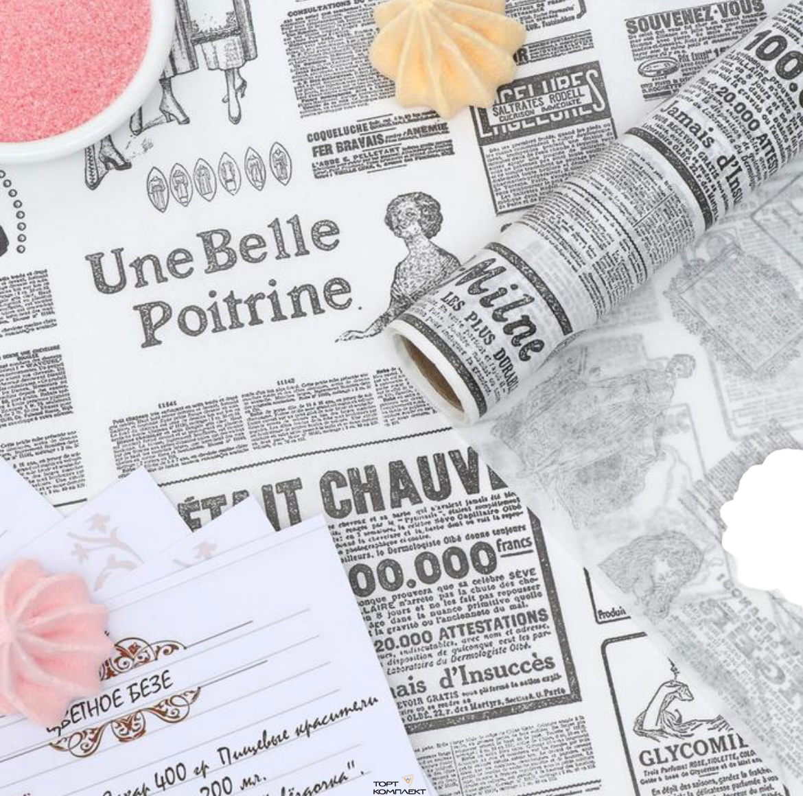 Бумага силиконизированная Газета  38см х 5 м