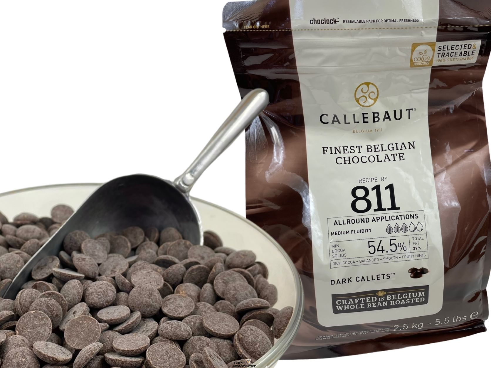 Шоколад темный  Callebaut 54,5%  200гр