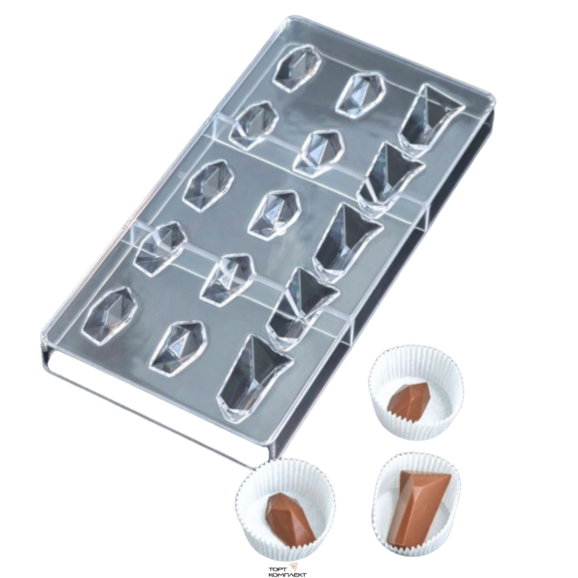 Форма поликарбонат «Драгоценные камни» 15яч.прозр.