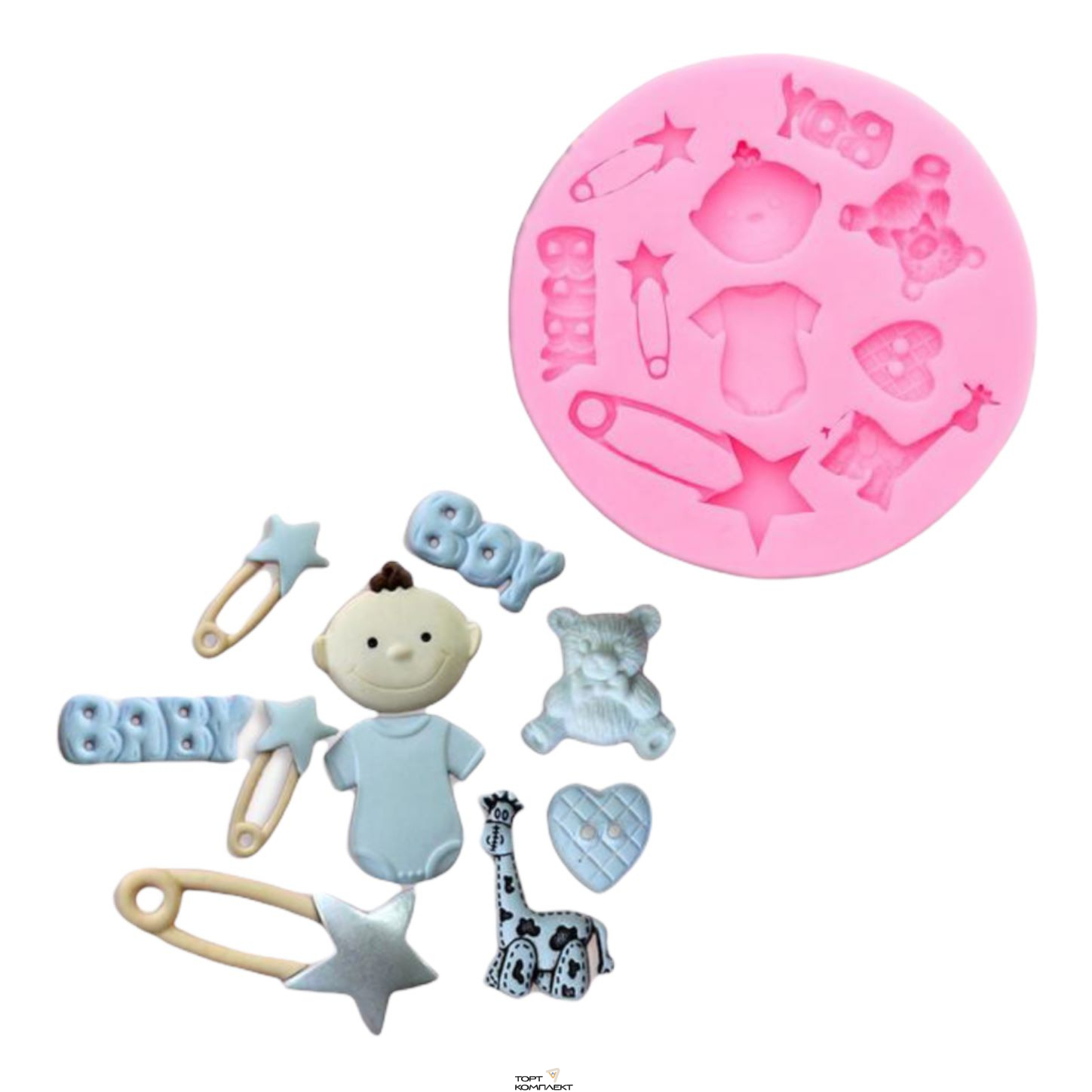 Молд 8х8х1 см "Для новорожденного BOY" 