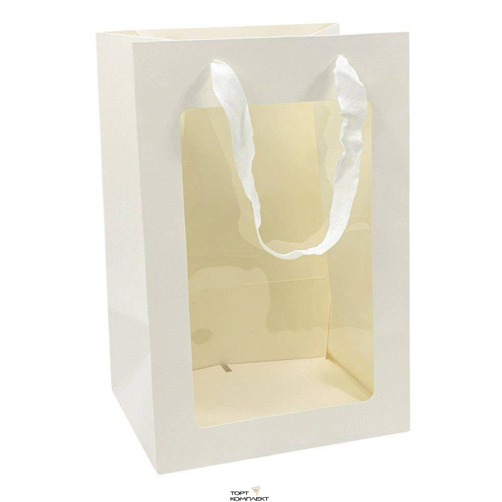 Пакет с окном белый 20х16х30