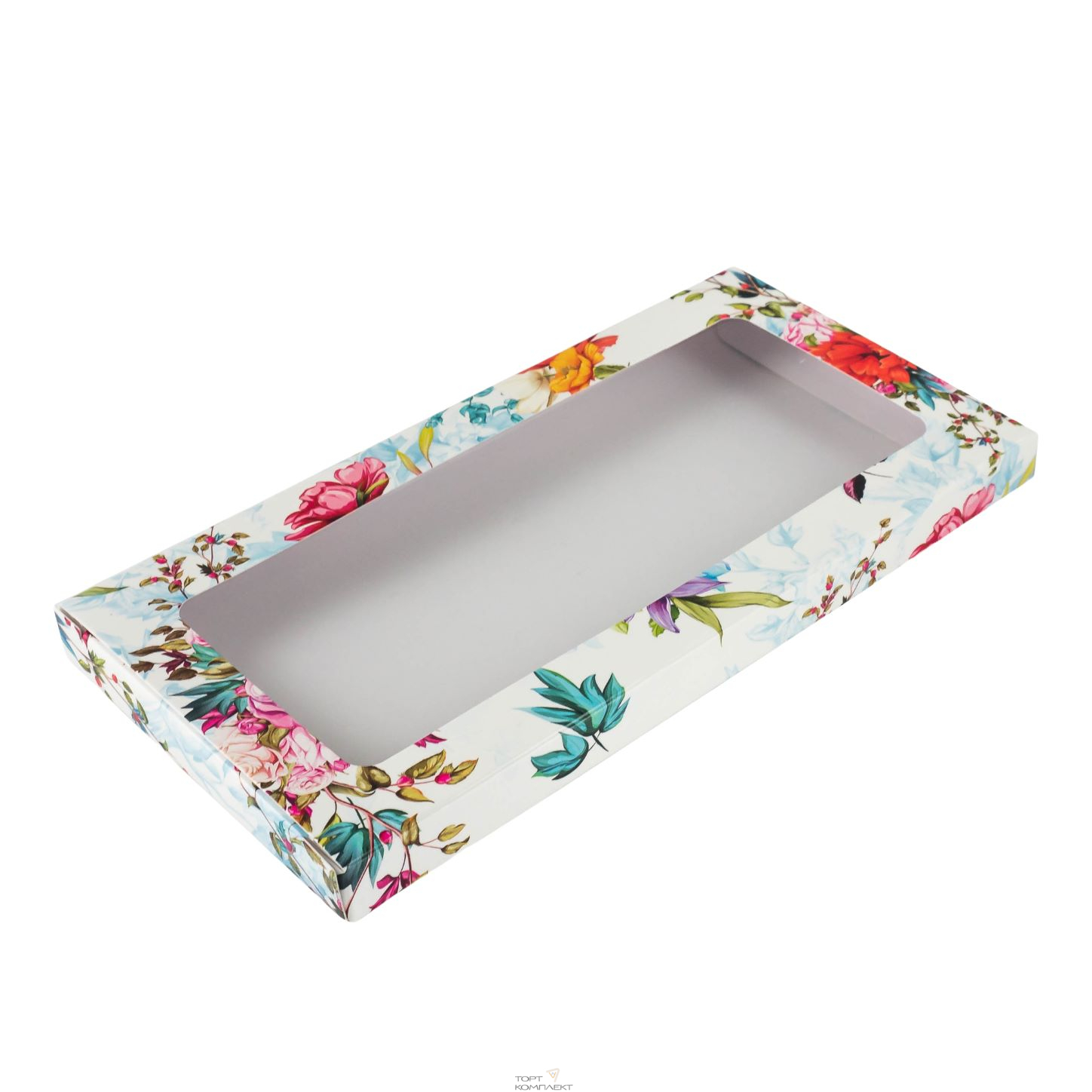 Коробка для шоколада «Цветы ассорти», с окном, 18 × 9 × 1,4 см 