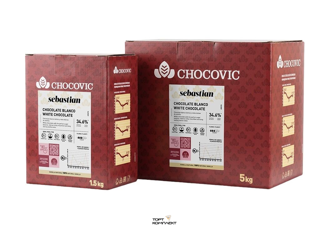 Шоколад белый 34,6% Chocovic "Sebastian" 500гр