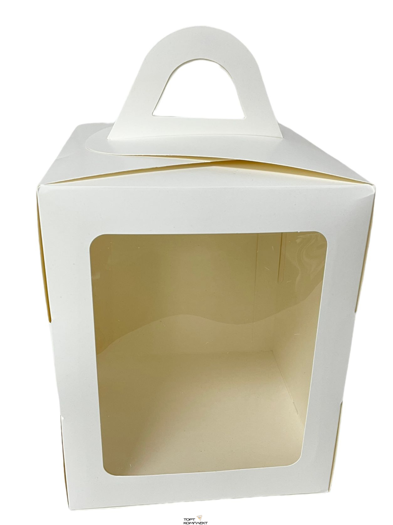 Коробка для кулича с окном 18,5х18,5х23см Белая