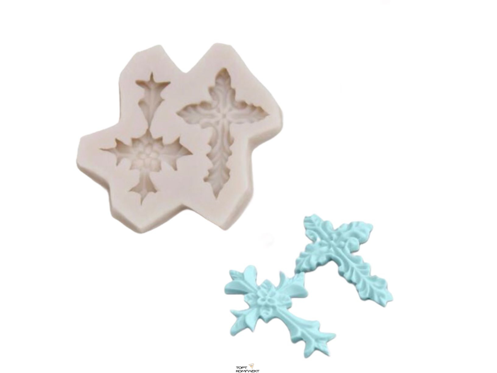 Молд 7х7х0,9 см "Крестики" 