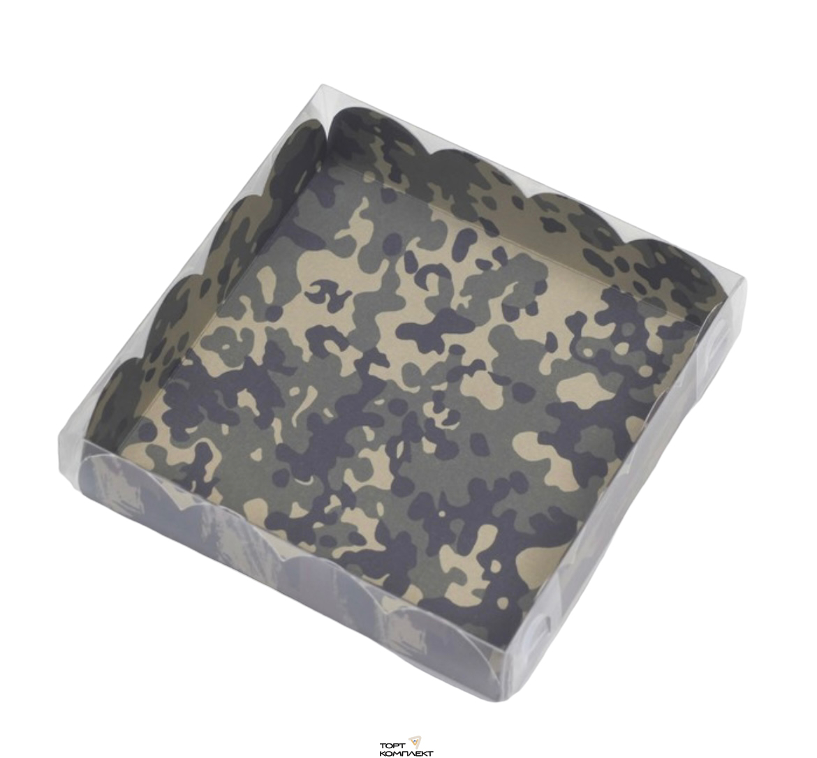 Коробка для пряников 12*12*3см Камуфляж