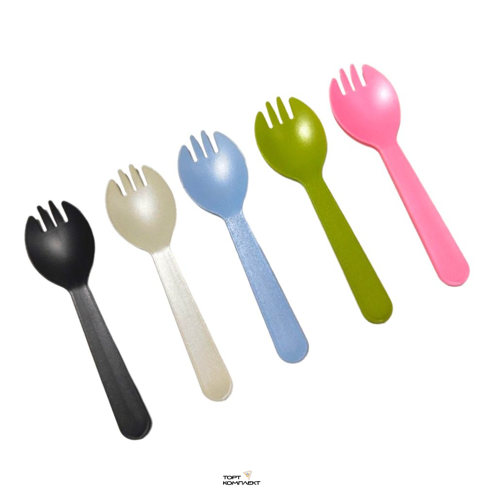 Ложка-вилка десертная 11,5 см, пластиковая (~100шт)